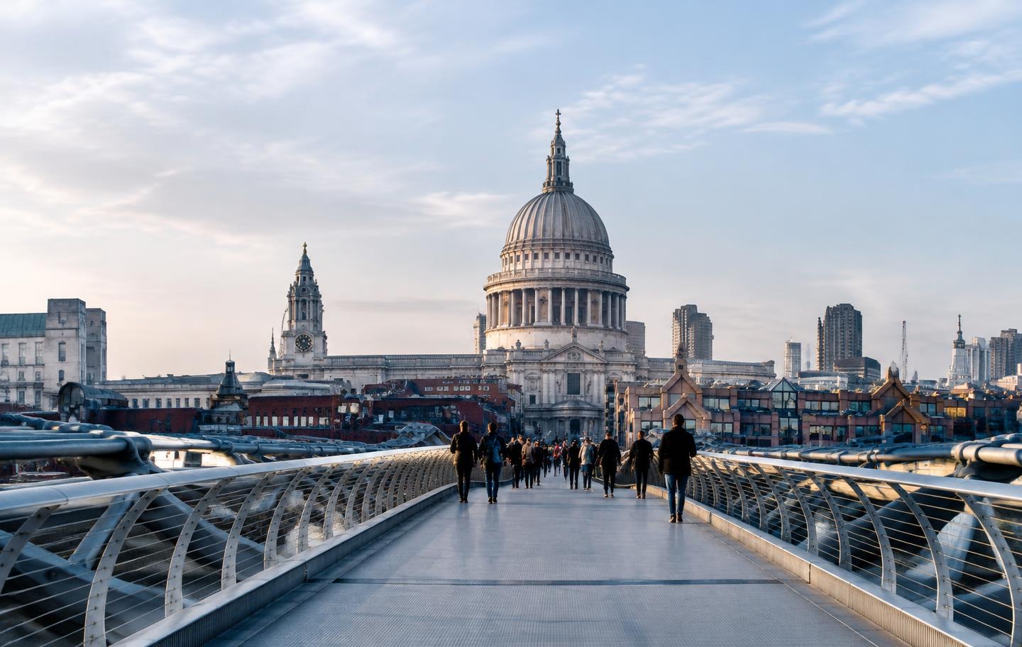 St Paul's Cathedral seen from the Millennium Bridge in London